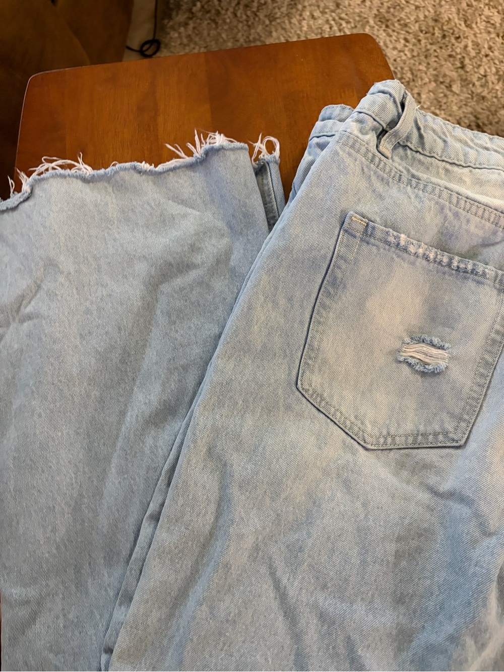 Altar'd State Light Blue Wide Leg Distressed Jeans
